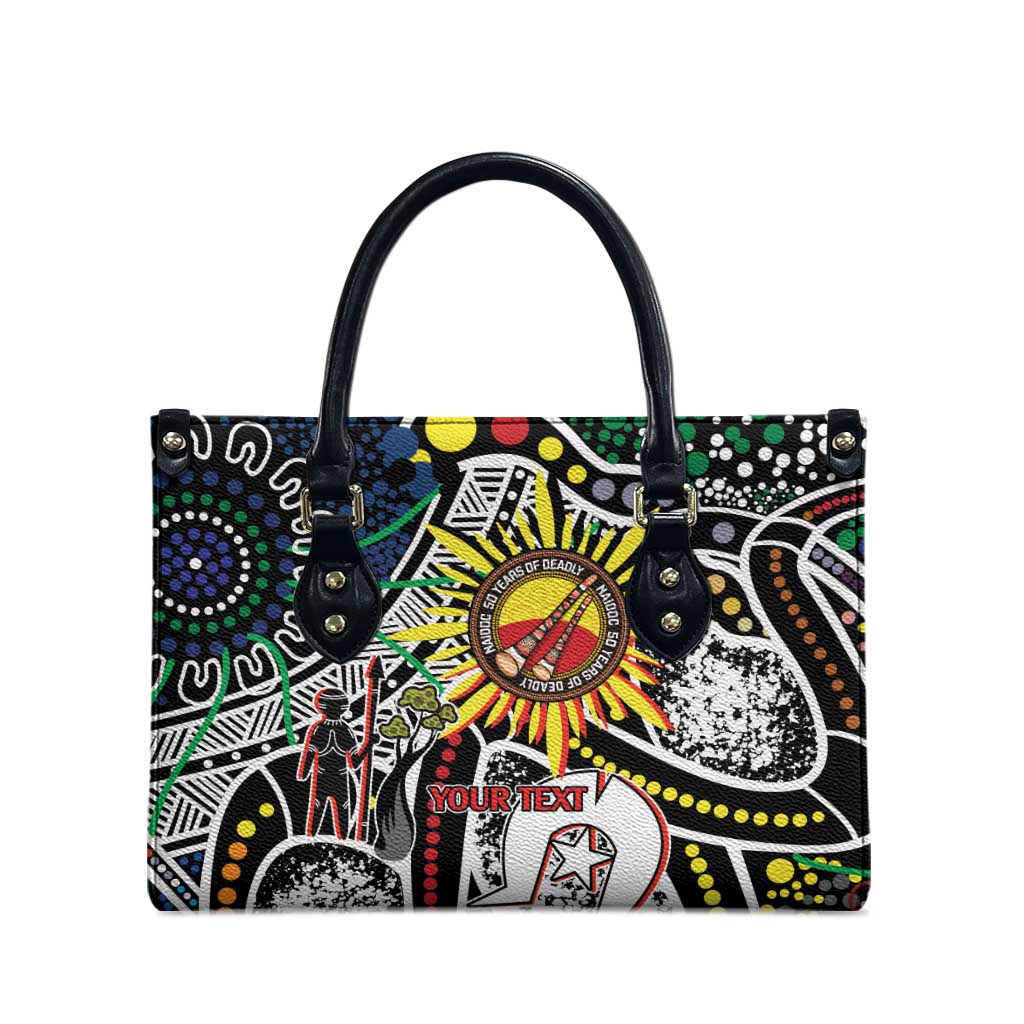 NAIDOC 50 Years of Deadly Personalised Leather Bag Aboriginal Dot Art