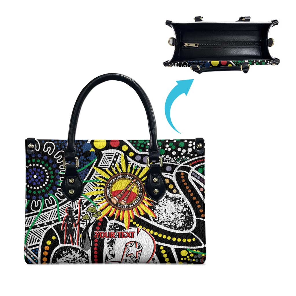 NAIDOC 50 Years of Deadly Personalised Leather Bag Aboriginal Dot Art