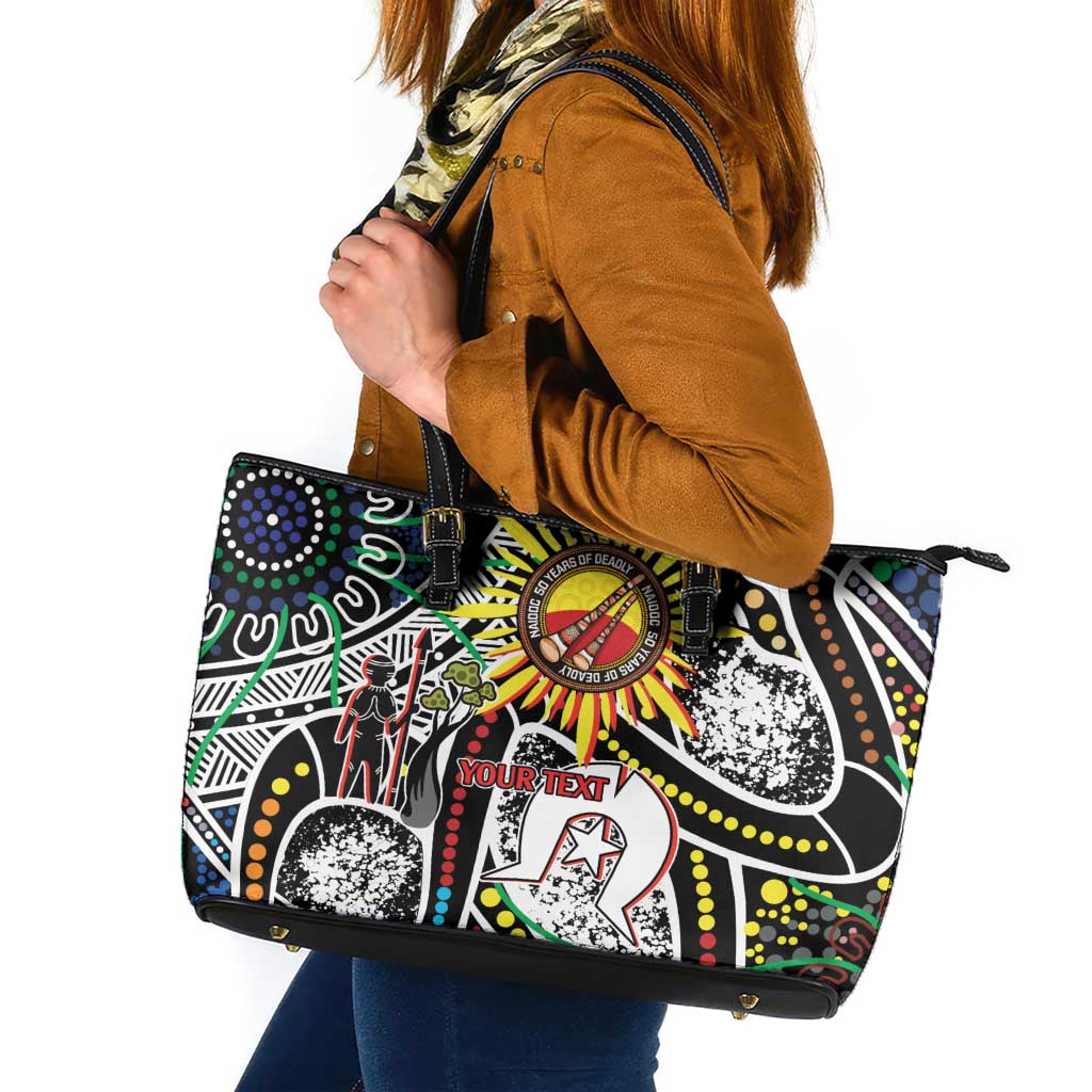 NAIDOC 50 Years of Deadly Personalised Leather Tote Bag Aboriginal Dot Art