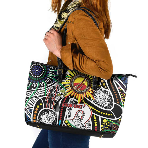 NAIDOC 50 Years of Deadly Personalised Leather Tote Bag Aboriginal Dot Art