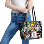 NAIDOC 50 Years of Deadly Personalised Leather Tote Bag Aboriginal Dot Art