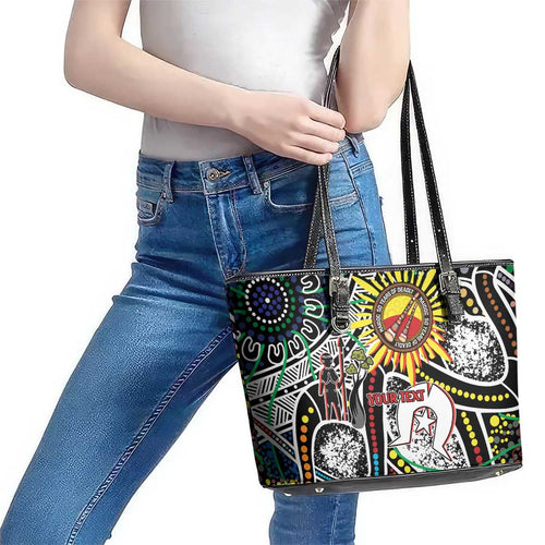 NAIDOC 50 Years of Deadly Personalised Leather Tote Bag Aboriginal Dot Art