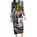 NAIDOC 50 Years of Deadly Personalised Long Sleeve Bodycon Dress Aboriginal Dot Art