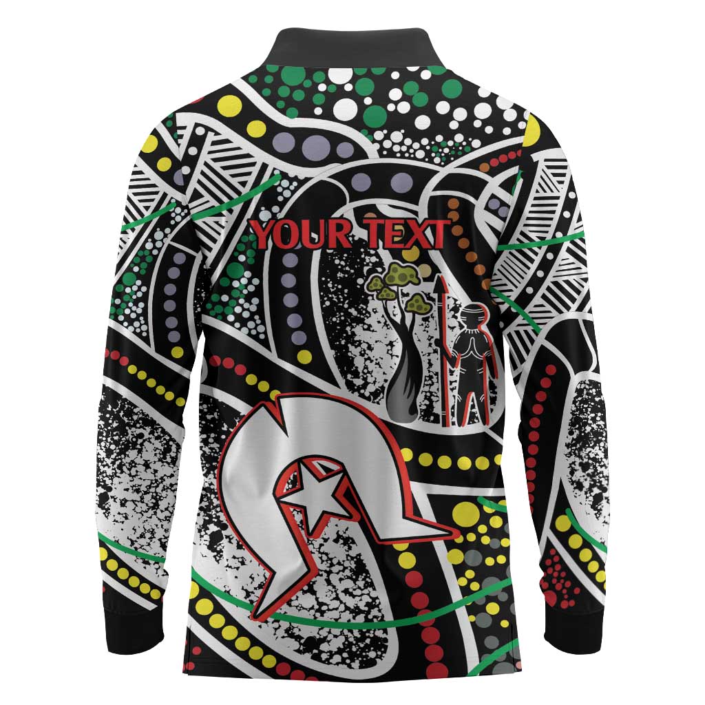 NAIDOC 50 Years of Deadly Personalised Long Sleeve Polo Shirt Aboriginal Dot Art