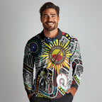 NAIDOC 50 Years of Deadly Personalised Long Sleeve Polo Shirt Aboriginal Dot Art