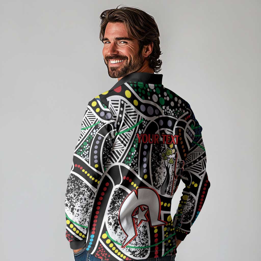 NAIDOC 50 Years of Deadly Personalised Long Sleeve Polo Shirt Aboriginal Dot Art