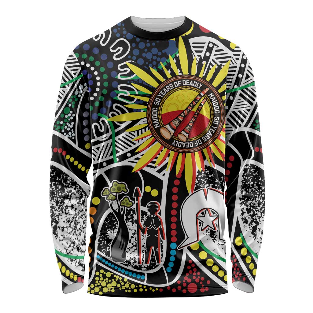 NAIDOC 50 Years of Deadly Personalised Long Sleeve Shirt Aboriginal Dot Art