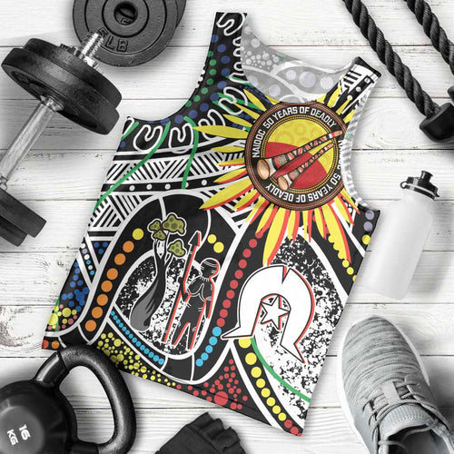 NAIDOC 50 Years of Deadly Personalised Men Tank Top Aboriginal Dot Art