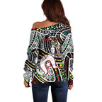 NAIDOC 50 Years of Deadly Personalised Off Shoulder Sweater Aboriginal Dot Art