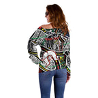 NAIDOC 50 Years of Deadly Personalised Off Shoulder Sweater Aboriginal Dot Art