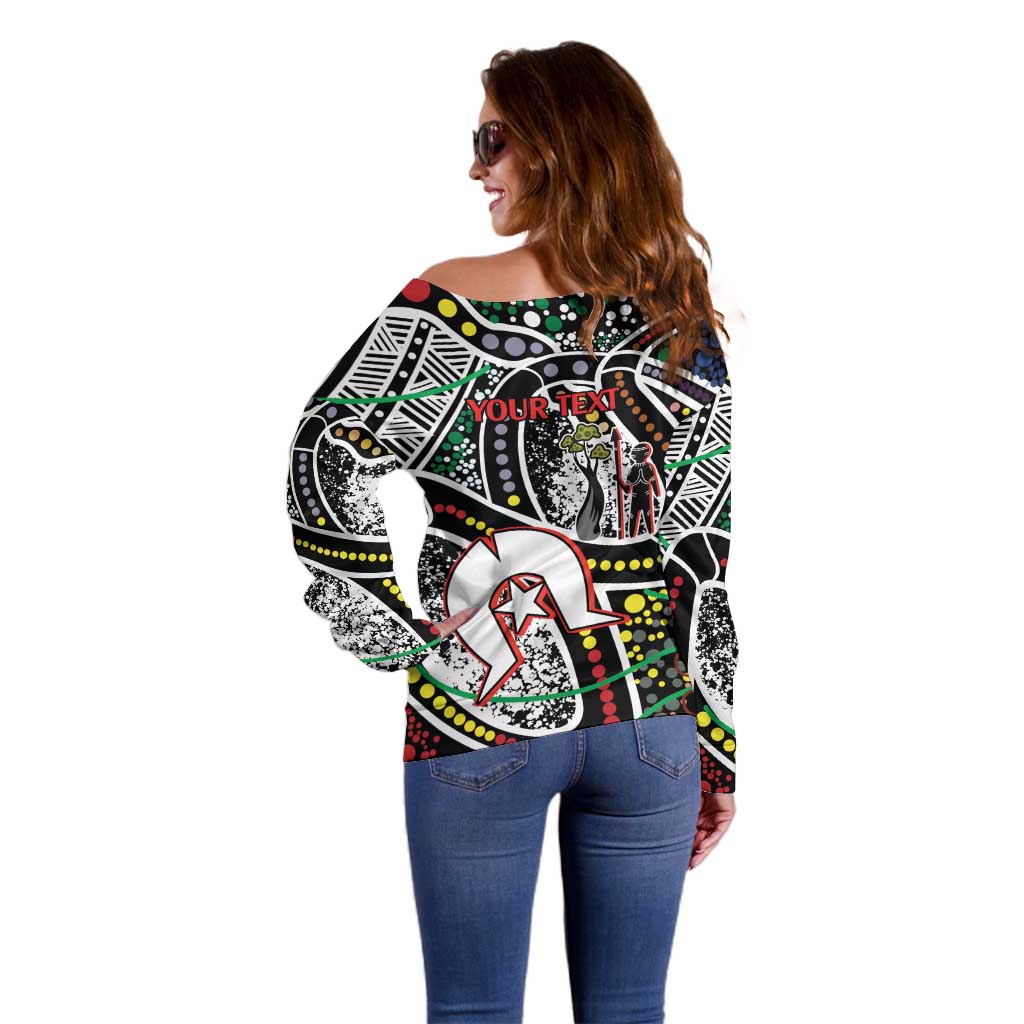 NAIDOC 50 Years of Deadly Personalised Off Shoulder Sweater Aboriginal Dot Art
