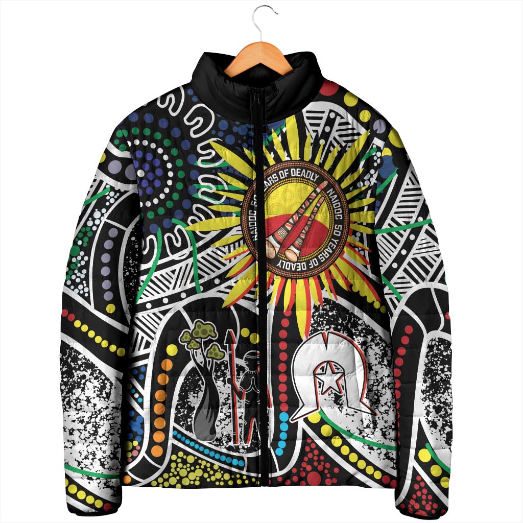 NAIDOC 50 Years of Deadly Personalised Padded Jacket Aboriginal Dot Art