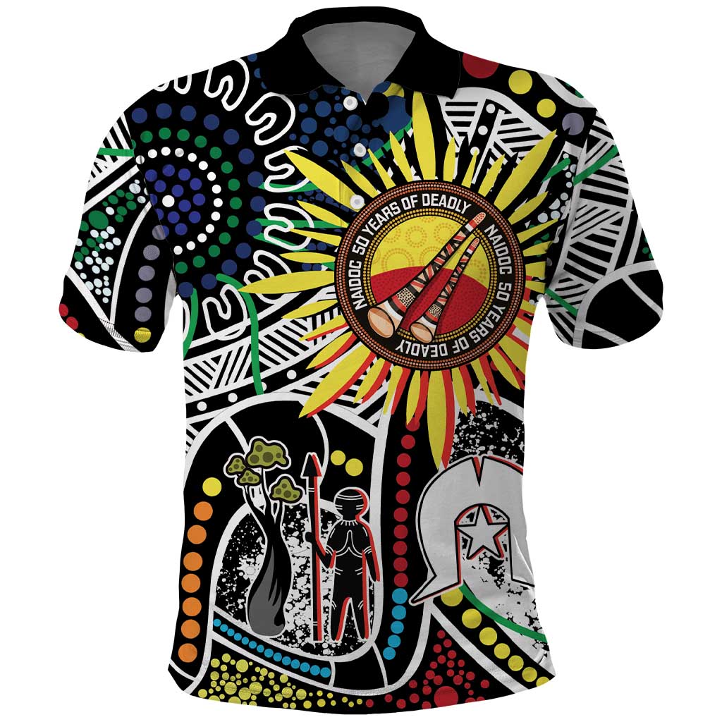 NAIDOC 50 Years of Deadly Personalised Polo Shirt Aboriginal Dot Art