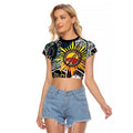NAIDOC 50 Years of Deadly Personalised Raglan Cropped T Shirt Aboriginal Dot Art