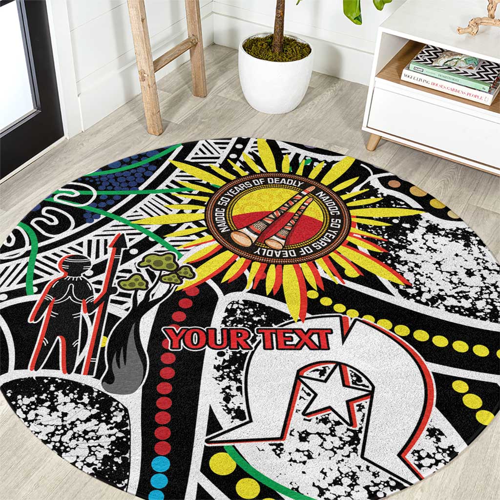 NAIDOC 50 Years of Deadly Personalised Round Carpet Aboriginal Dot Art