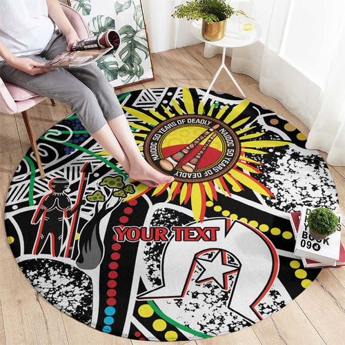 NAIDOC 50 Years of Deadly Personalised Round Carpet Aboriginal Dot Art