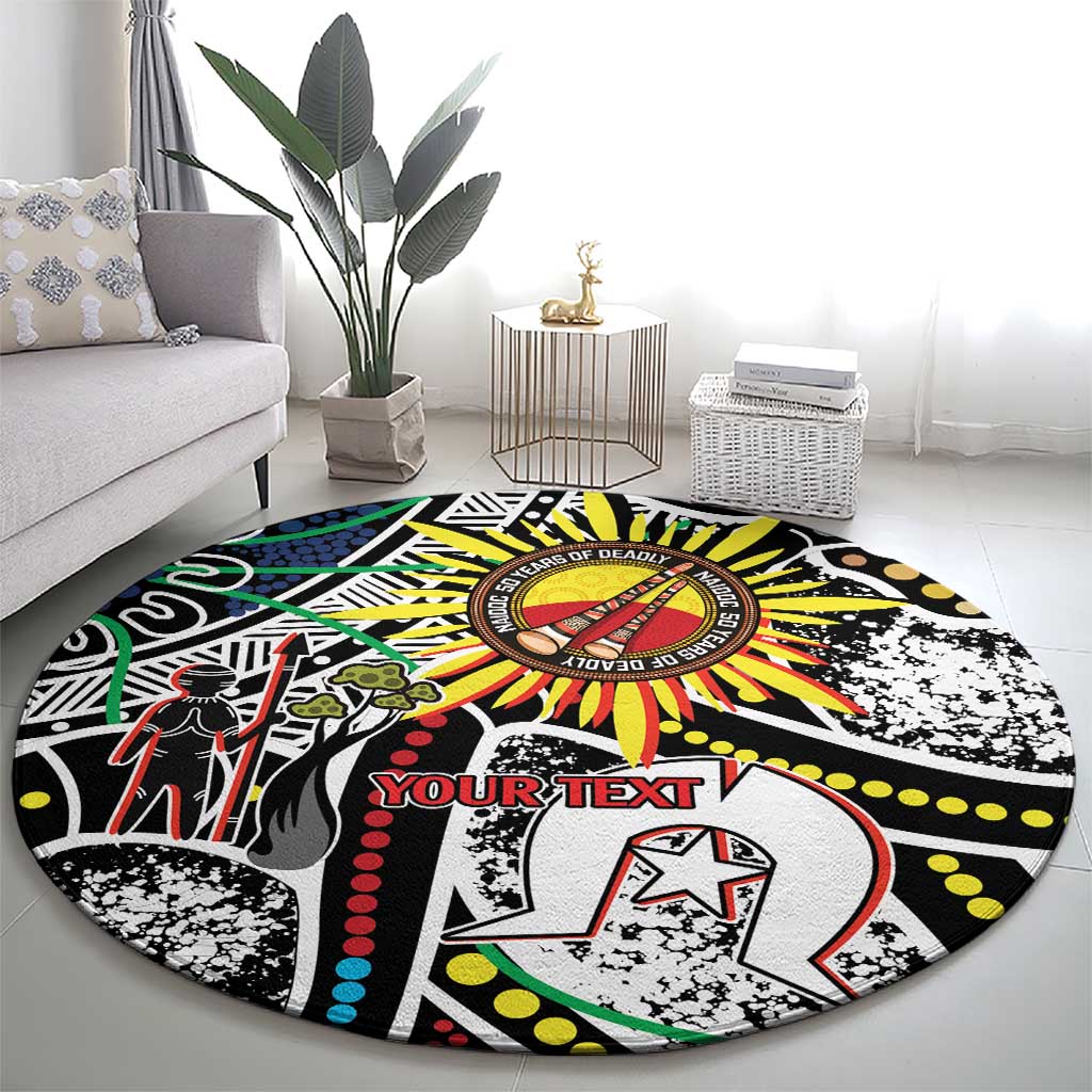 NAIDOC 50 Years of Deadly Personalised Round Carpet Aboriginal Dot Art