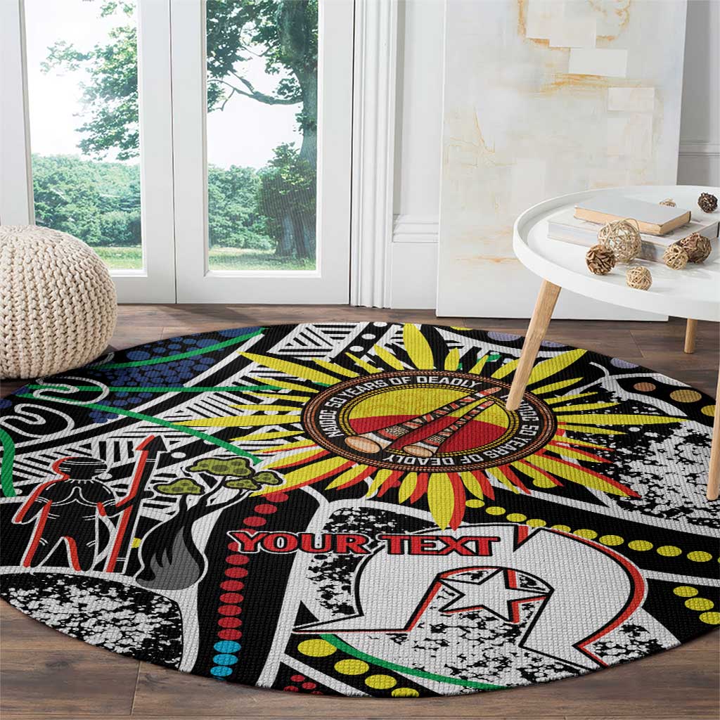NAIDOC 50 Years of Deadly Personalised Round Carpet Aboriginal Dot Art