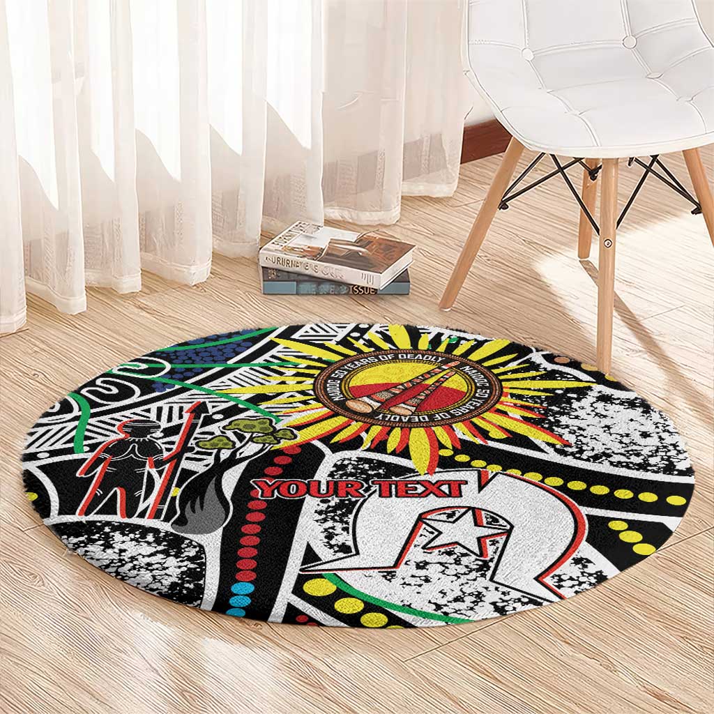 NAIDOC 50 Years of Deadly Personalised Round Carpet Aboriginal Dot Art
