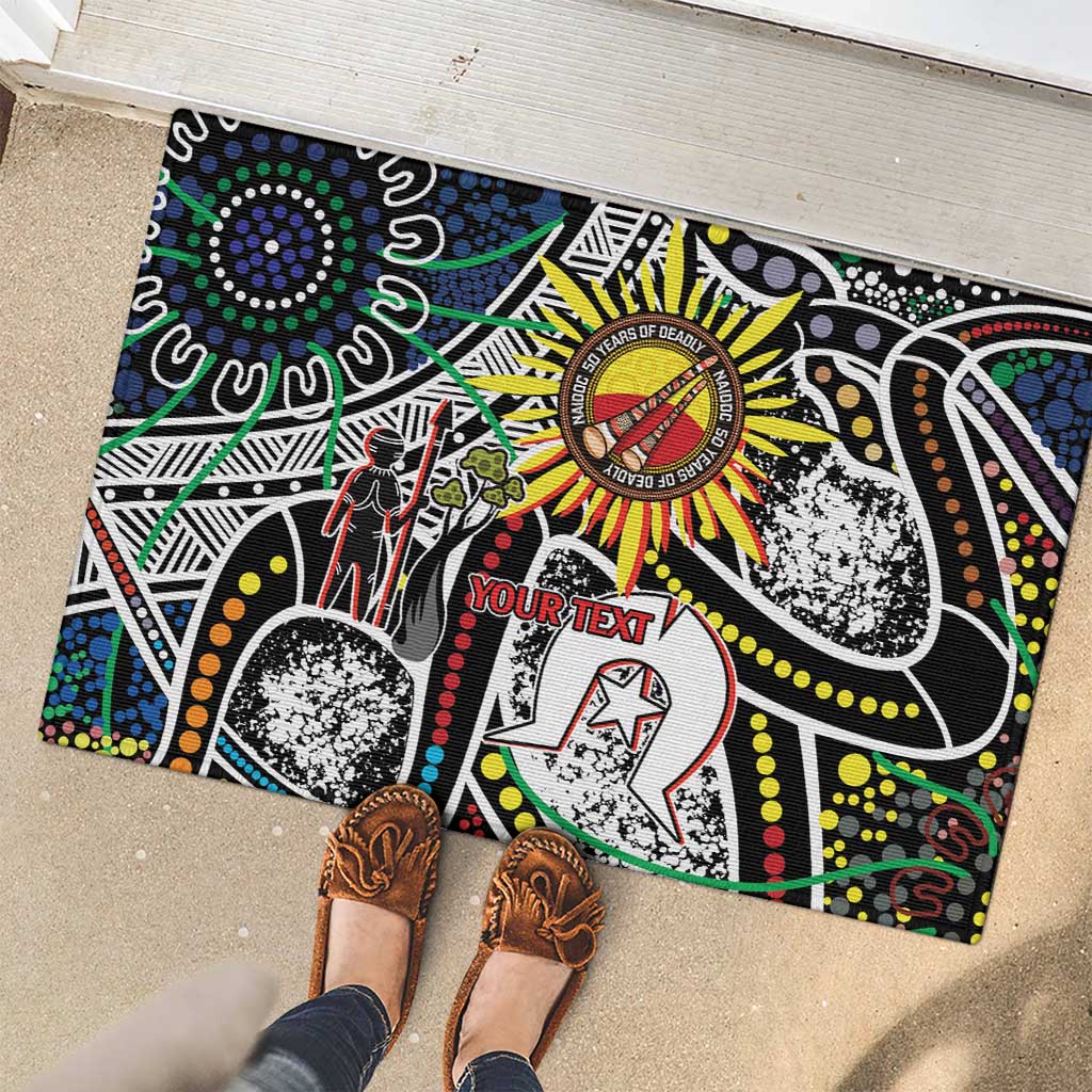NAIDOC 50 Years of Deadly Personalised Rubber Doormat Aboriginal Dot Art