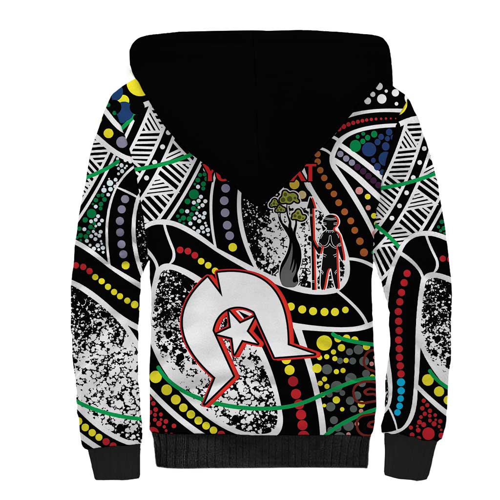 NAIDOC 50 Years of Deadly Personalised Sherpa Hoodie Aboriginal Dot Art