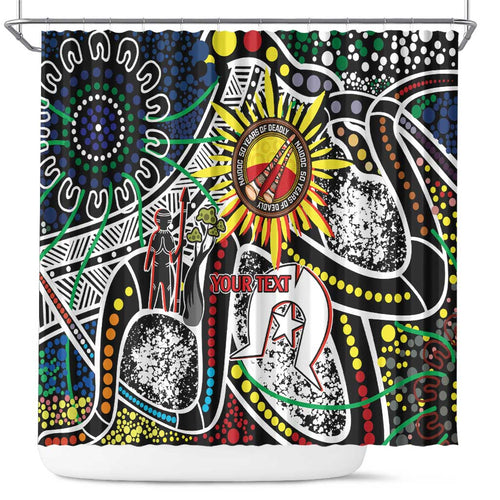 NAIDOC 50 Years of Deadly Personalised Shower Curtain Aboriginal Dot Art