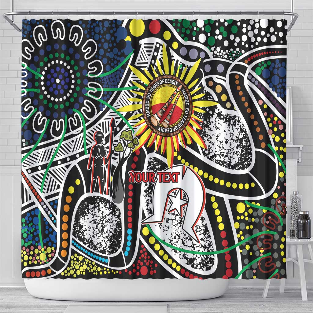 NAIDOC 50 Years of Deadly Personalised Shower Curtain Aboriginal Dot Art