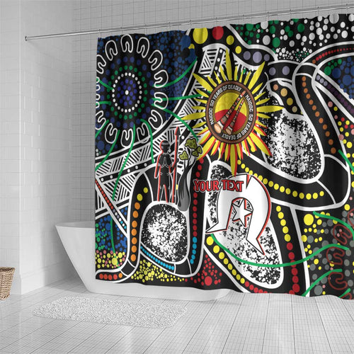 NAIDOC 50 Years of Deadly Personalised Shower Curtain Aboriginal Dot Art