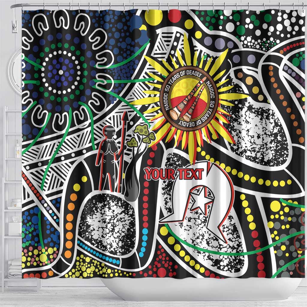 NAIDOC 50 Years of Deadly Personalised Shower Curtain Aboriginal Dot Art