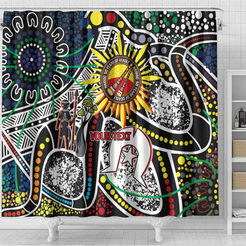 NAIDOC 50 Years of Deadly Personalised Shower Curtain Aboriginal Dot Art