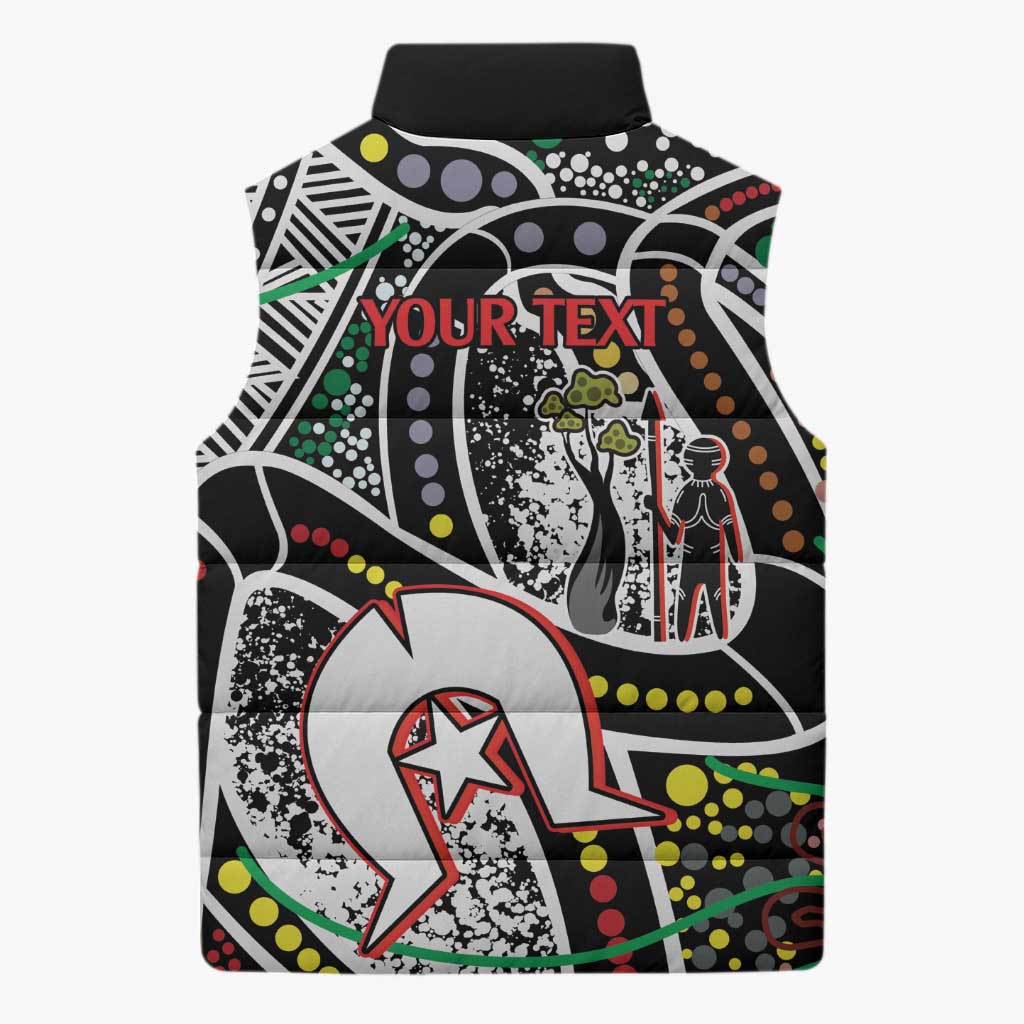 NAIDOC 50 Years of Deadly Personalised Sleeveless Puffer Jacket Aboriginal Dot Art