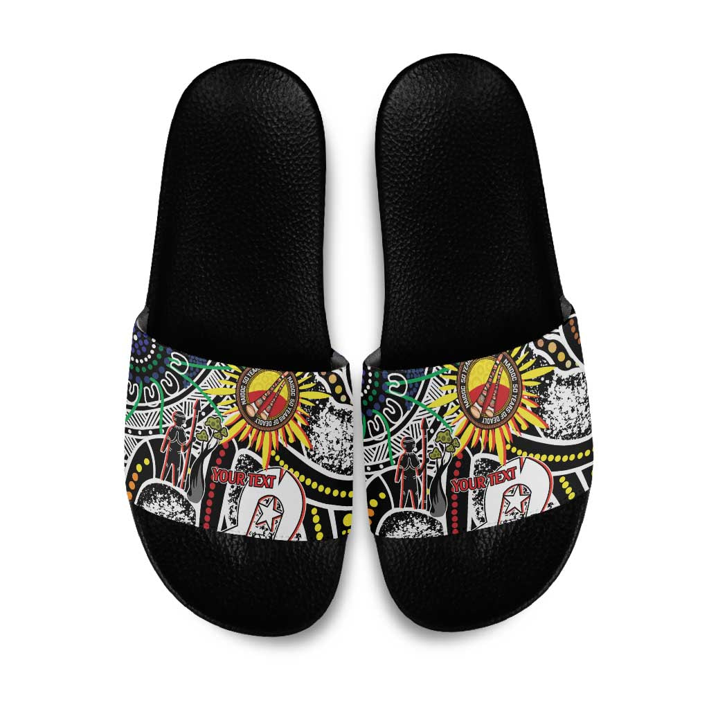 NAIDOC 50 Years of Deadly Personalised Slide Sandals Aboriginal Dot Art