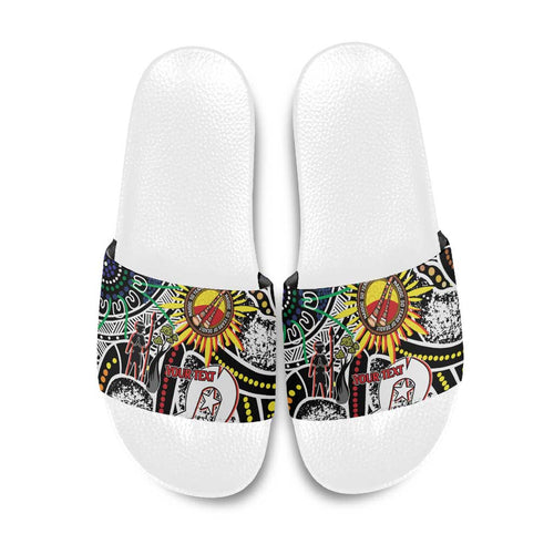NAIDOC 50 Years of Deadly Personalised Slide Sandals Aboriginal Dot Art