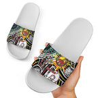 NAIDOC 50 Years of Deadly Personalised Slide Sandals Aboriginal Dot Art