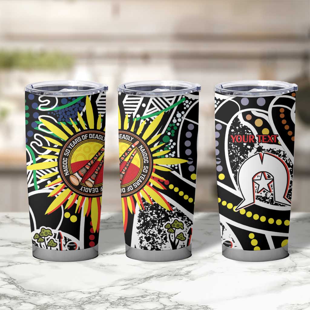 NAIDOC 50 Years of Deadly Personalised Tumbler Cup Aboriginal Dot Art