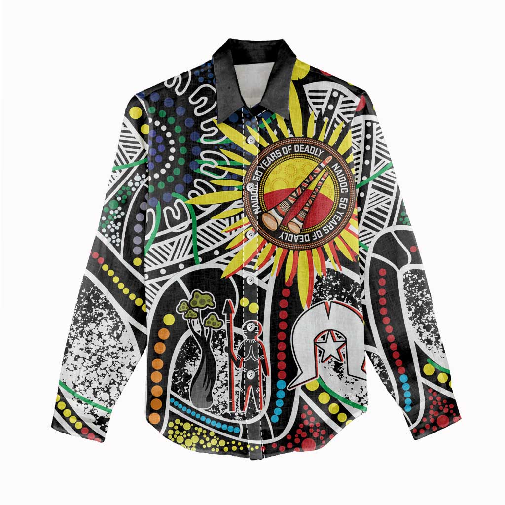 NAIDOC 50 Years of Deadly Personalised Women Casual Shirt Aboriginal Dot Art