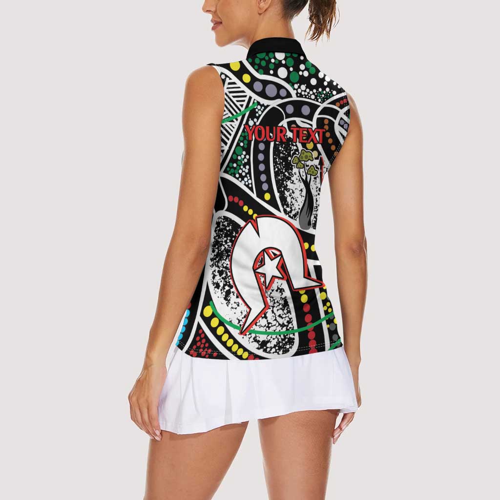 NAIDOC 50 Years of Deadly Personalised Women Sleeveless Polo Shirt Aboriginal Dot Art