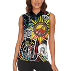 NAIDOC 50 Years of Deadly Personalised Women Sleeveless Polo Shirt Aboriginal Dot Art