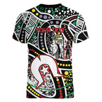 NAIDOC 50 Years of Deadly Personalised Women V-Neck T-Shirt Aboriginal Dot Art
