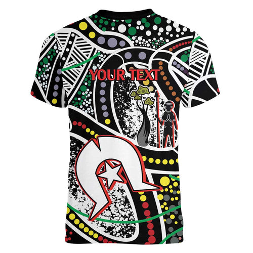 NAIDOC 50 Years of Deadly Personalised Women V-Neck T-Shirt Aboriginal Dot Art