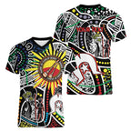 NAIDOC 50 Years of Deadly Personalised Women V-Neck T-Shirt Aboriginal Dot Art