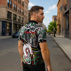 NAIDOC 50 Years of Deadly Personalised Zipper Polo Shirt Aboriginal Dot Art