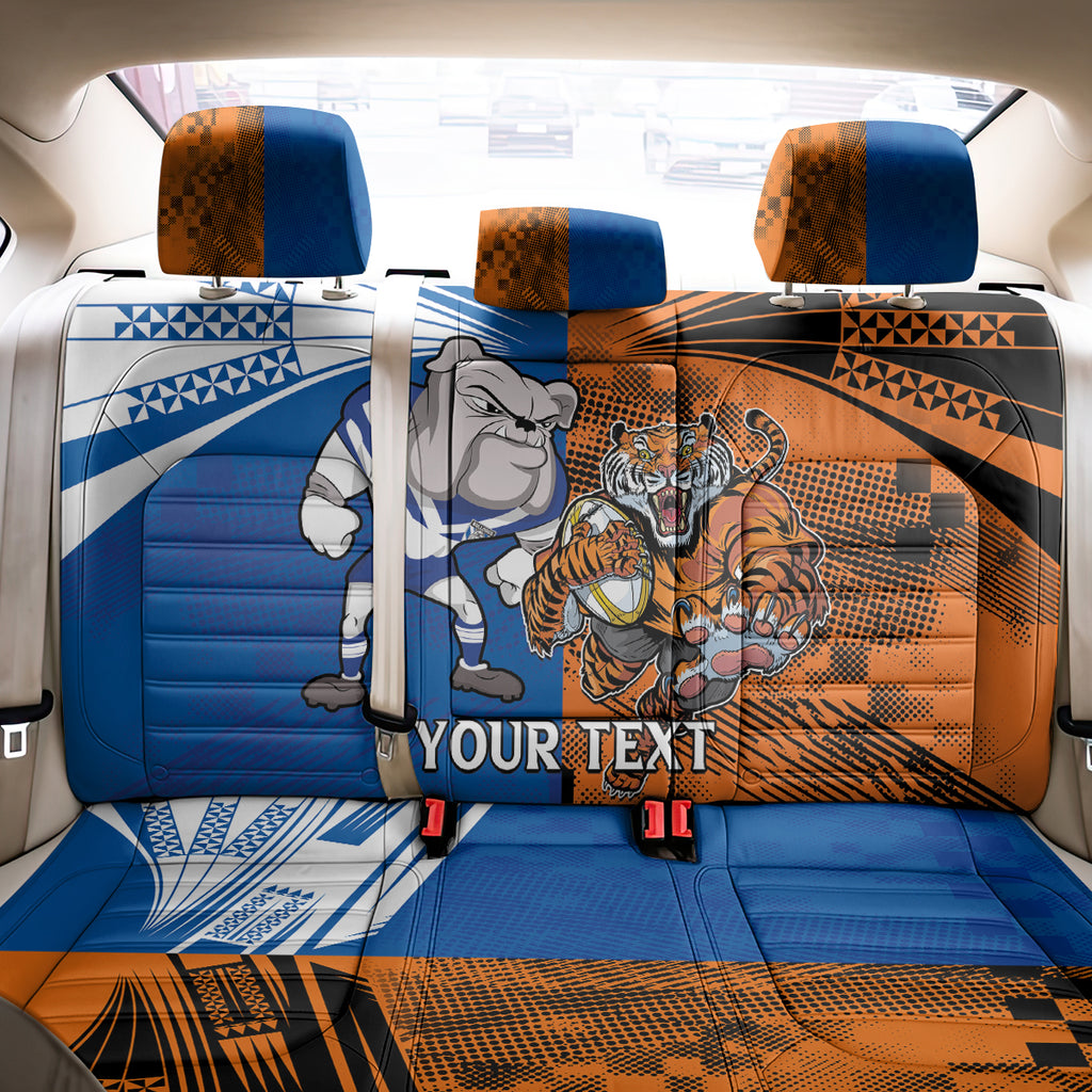 Custom Bulldogs and Tigers Back Car Seat Cover Rugby Mascot With Sporty Style