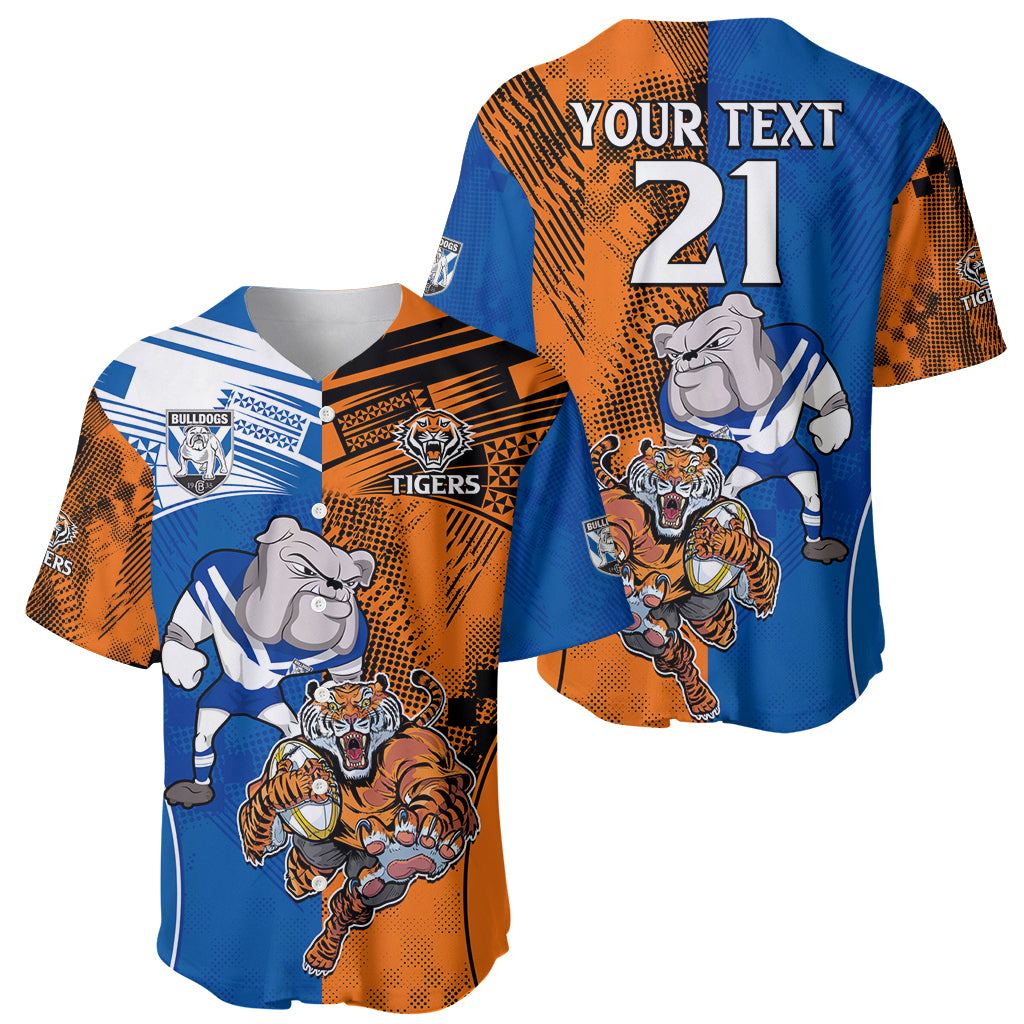 Custom Bulldogs and Tigers Baseball Jersey Rugby Mascot With Sporty Style