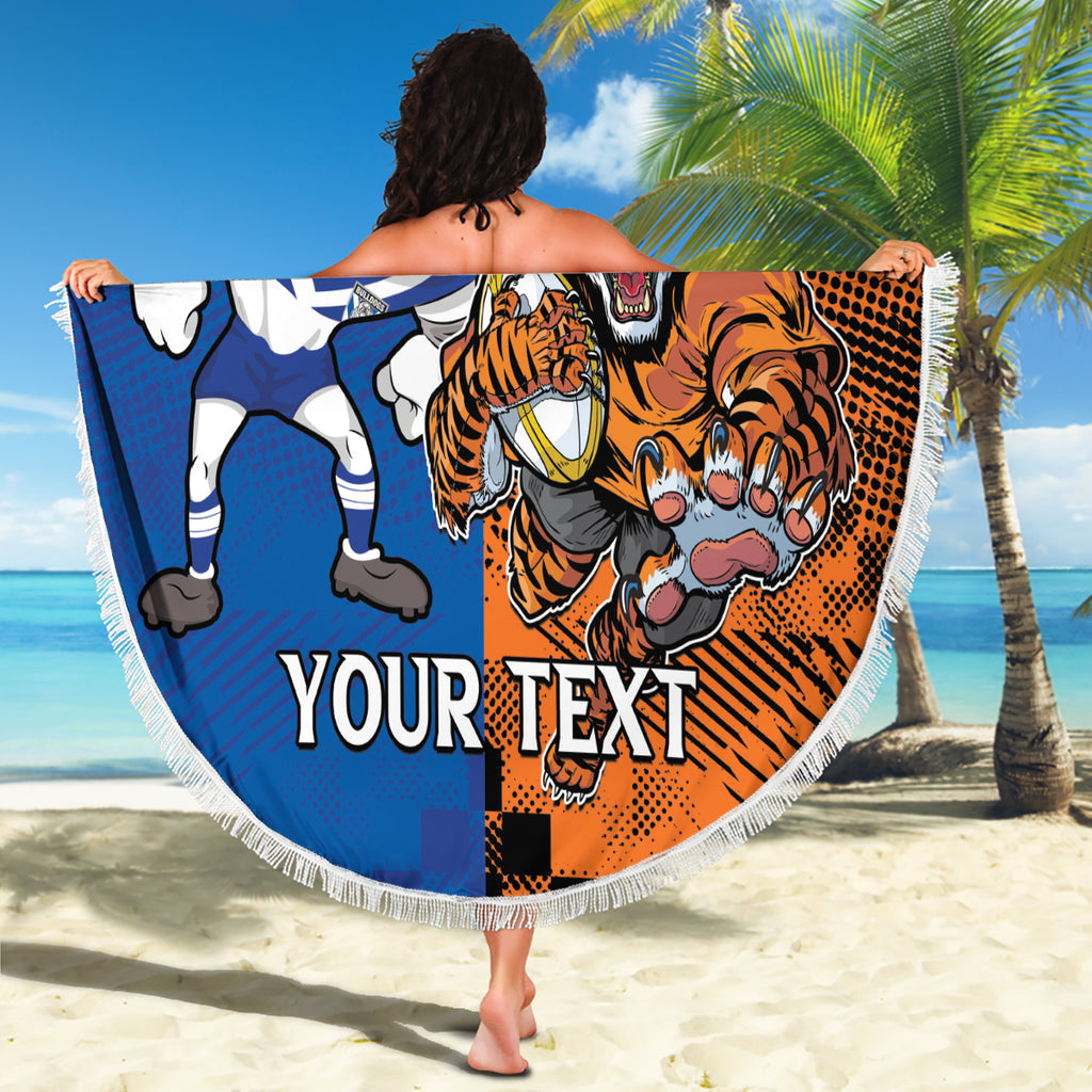 Custom Bulldogs and Tigers Beach Blanket Rugby Mascot With Sporty Style