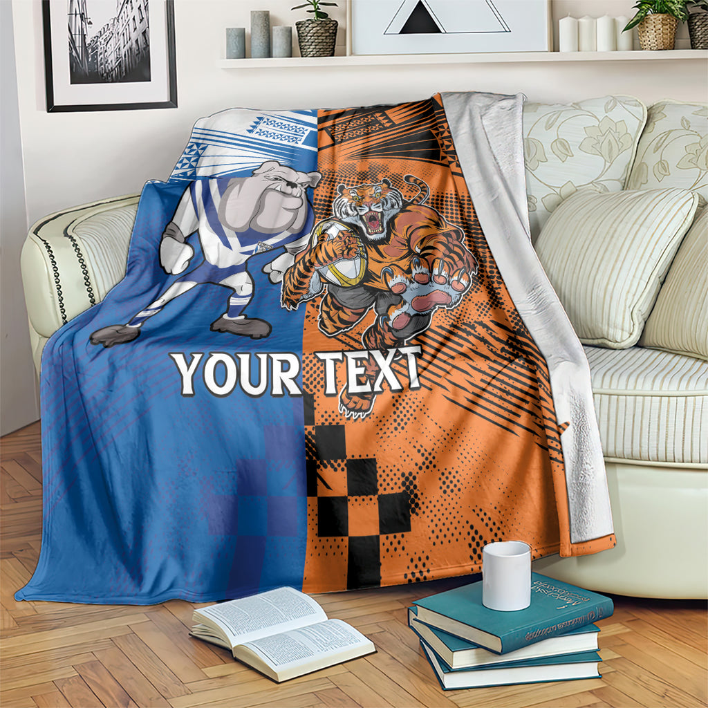 Custom Bulldogs and Tigers Blanket Rugby Mascot With Sporty Style