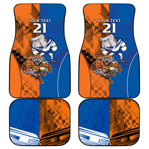 Custom Bulldogs and Tigers Car Mats Rugby Mascot With Sporty Style