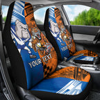 Custom Bulldogs and Tigers Car Seat Cover Rugby Mascot With Sporty Style