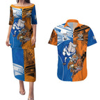 Custom Bulldogs and Tigers Couples Matching Puletasi and Hawaiian Shirt Rugby Mascot With Sporty Style