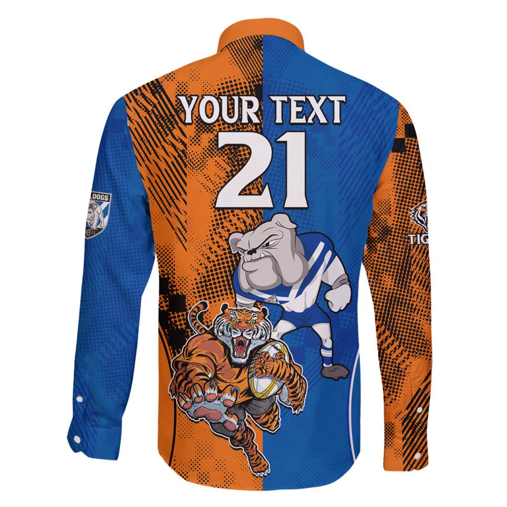 Custom Bulldogs and Tigers Family Matching Mermaid Dress and Hawaiian Shirt Rugby Mascot With Sporty Style